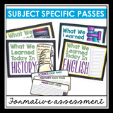 Exit Tickets for Any Subject -  Comprehension Check - Exit Slips or Exit Passes