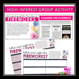 New Year's Close Reading Mystery Inference Activity - Who Set Off the Fireworks?