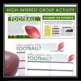 Close Reading Mystery Text Evidence Inference Activity - Who Stole the Football?