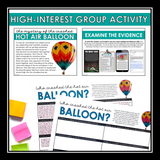 Close Reading Mystery Inference Text Evidence Activity - Crashed Hot Air Balloon