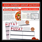 Close Reading Mystery Text Evidence Inference Activity - Who Stole the Pizzas?