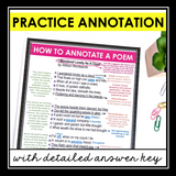 Poetry Annotation - How to Annotate a Poem Guide Instructions & Assignment