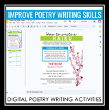 Poetry Writing Unit Haiku, Acrostic, Limerick, Concrete, and More - Digital