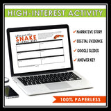Close Reading Digital Mystery Text Evidence Inference Activity - Snake in Bed