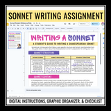 Shakespearean Sonnet Writing Analysis of Sonnet 18 Poetry Activities - Digital