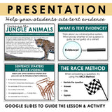 TEXT EVIDENCE DIGITAL ACTIVITY READING ESCAPE CHALLENGE