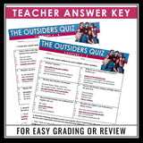 The Outsiders Quizzes - Multiple Choice and Quote Chapter Quizzes - Answer Key