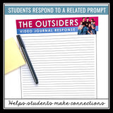 The Outsiders Writing Prompts - Video Clips and Journal Writing Topics