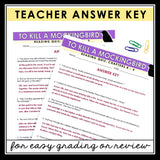 To Kill a Mockingbird  Quizzes - Chapter Reading Quizzes for Harper Lee's Novel