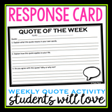 QUOTE OF THE WEEK POSTERS & ACTIVITY