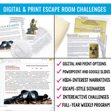 Grammar Challenge Digital Print Program - Lessons, Escape Room Games, & Quizzes