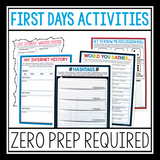 BACK TO SCHOOL DIGITAL ACTIVITIES AND ASSIGNMENTS (USE WITH GOOGLE DRIVE)
