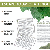 Coordinating Conjunctions Grammar Activity Escape Room Game, Slides, and Quiz