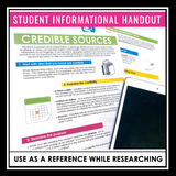 CREDIBLE SOURCES RESEARCH PRESENTATION AND ACTIVITIES