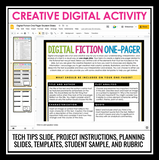 DIGITAL ONE PAGER FOR FICTION SHORT STORIES OR NOVELS