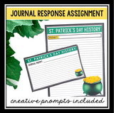 History of St. Patrick's Day Presentation and Writing Prompt Assignment