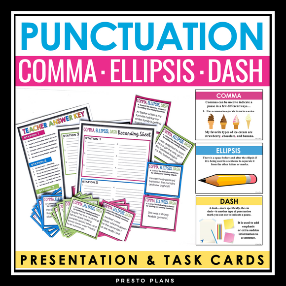 COMMA ELLIPSIS DASH PRESENTATION AND ASSIGNMENTS